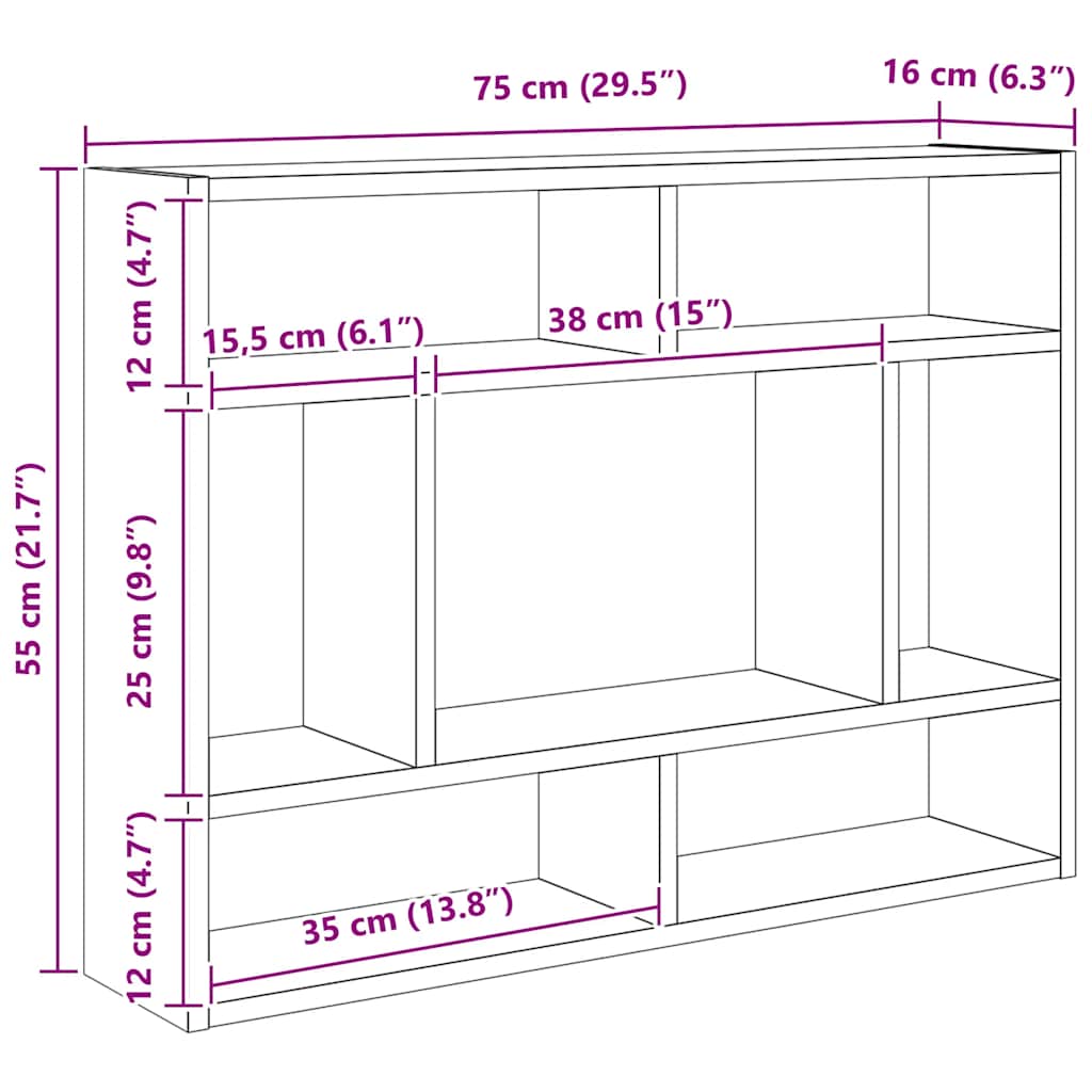 Scaffale A Parete 75X16X55 Cm Legno Multistrato