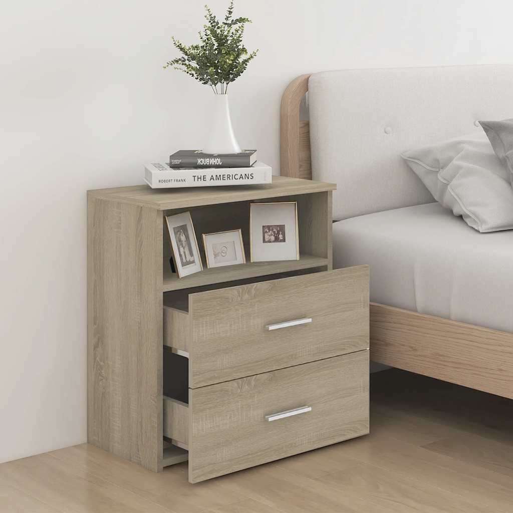 Comodini 2Pz Rovere Sonoma 50X32X60 Cm