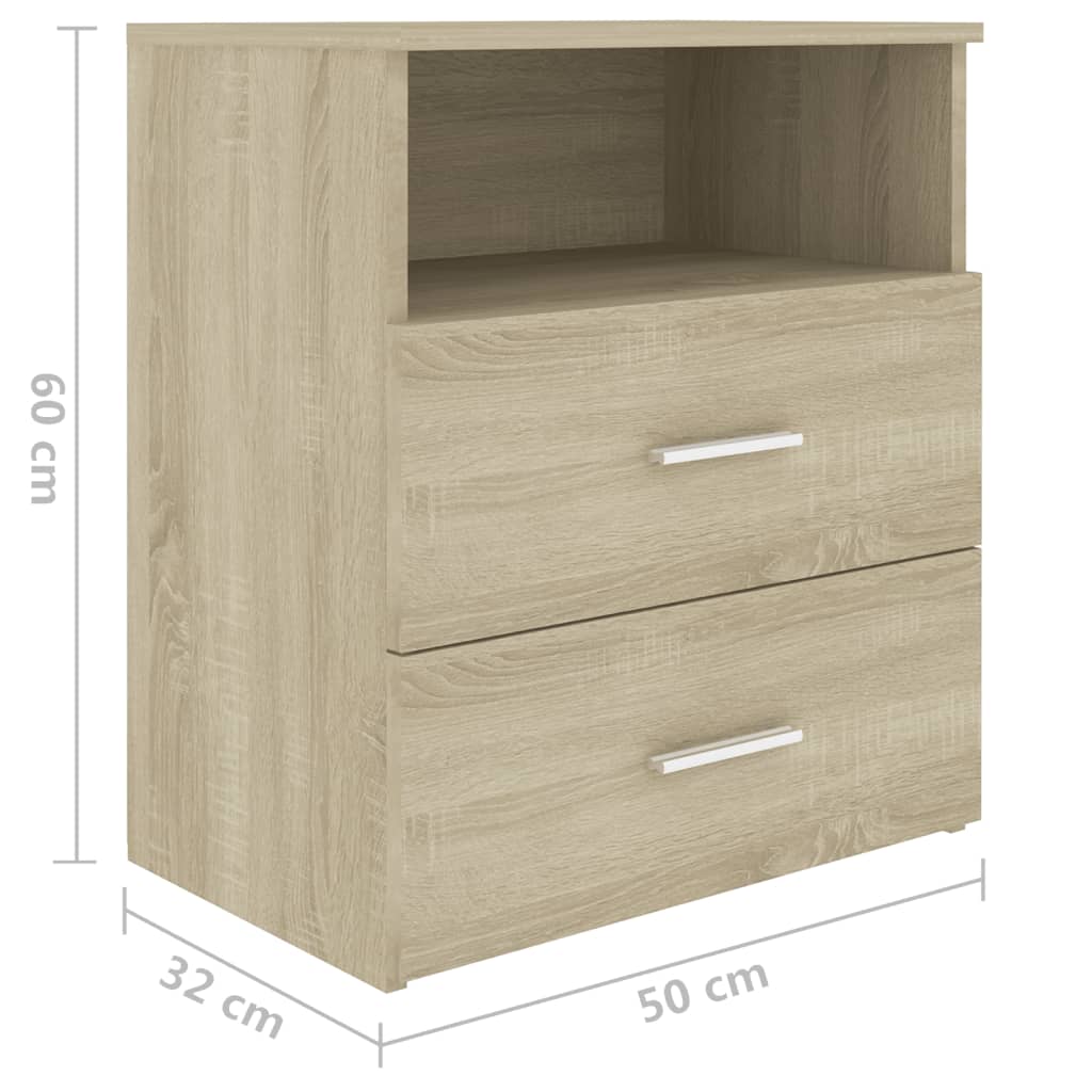 Comodini 2Pz Rovere Sonoma 50X32X60 Cm