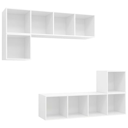 Set Mobili Porta Tv 4 Pz In Legno Multistrato