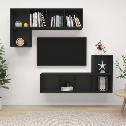 Set Mobili Porta Tv 4 Pz In Legno Multistrato