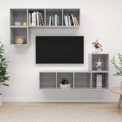 Set Mobili Porta Tv 4 Pz In Legno Multistrato