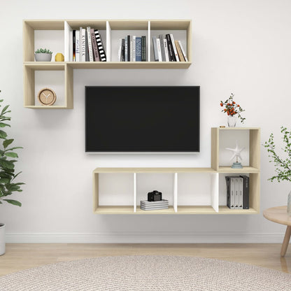Set Mobili Porta Tv 4 Pz In Legno Multistrato