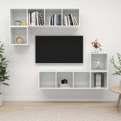 Set Mobili Porta Tv 4 Pz In Legno Multistrato