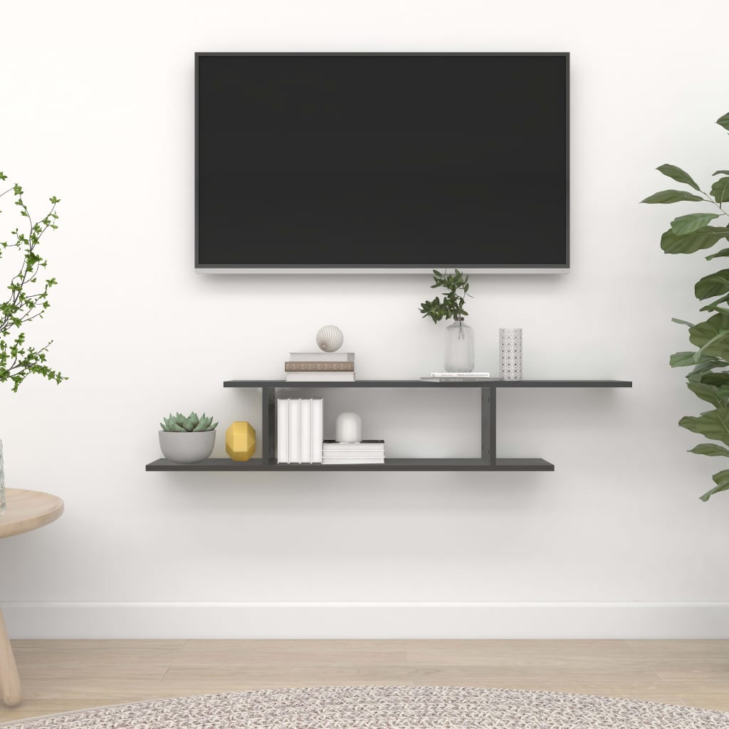Scaffale Tv Parete 125X18X23 Cm Legno Multistrato