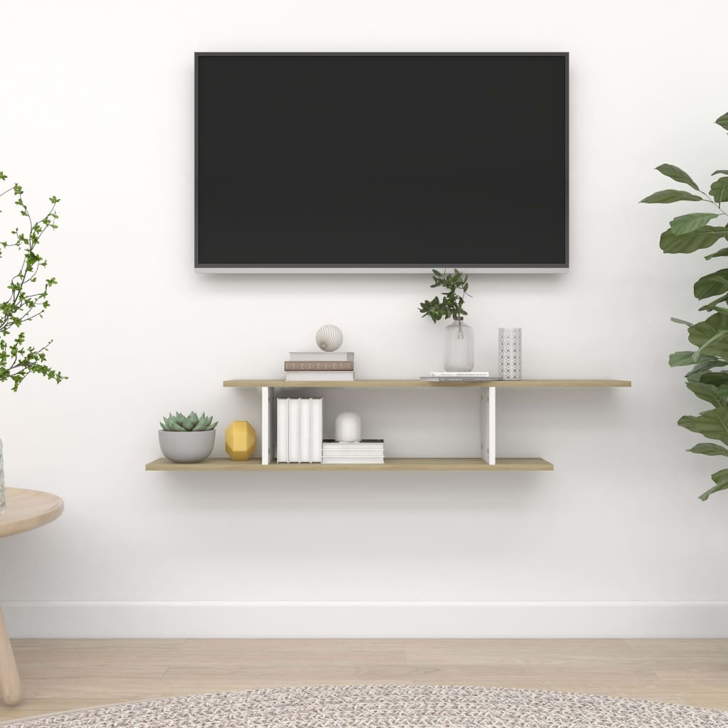Scaffale Tv Parete 125X18X23 Cm Legno Multistrato
