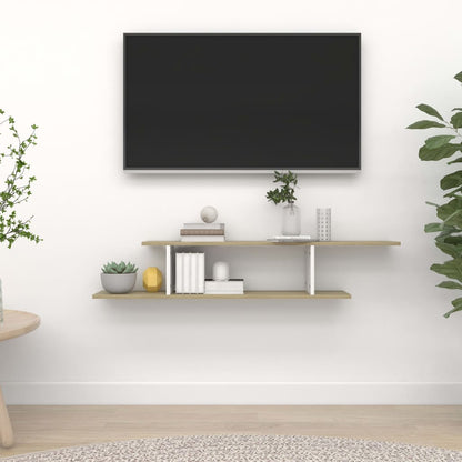 Scaffale Tv Parete 125X18X23 Cm Legno Multistrato