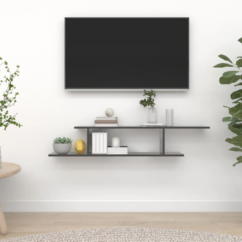 Scaffale Tv Parete 125X18X23 Cm Legno Multistrato