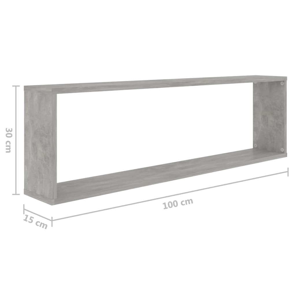 Mensole Parete Cubo 4Pz Multistrato Grigio Cemento