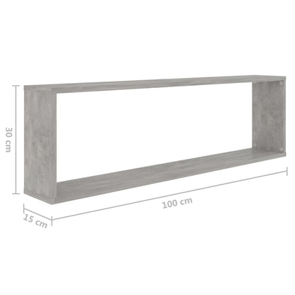 Mensole Parete Cubo 4Pz Multistrato Grigio Cemento