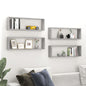 Mensole Parete Cubo 4Pz Multistrato Grigio Cemento
