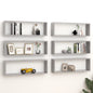 Mensole Parete Cubo 4Pz Multistrato Grigio Cemento