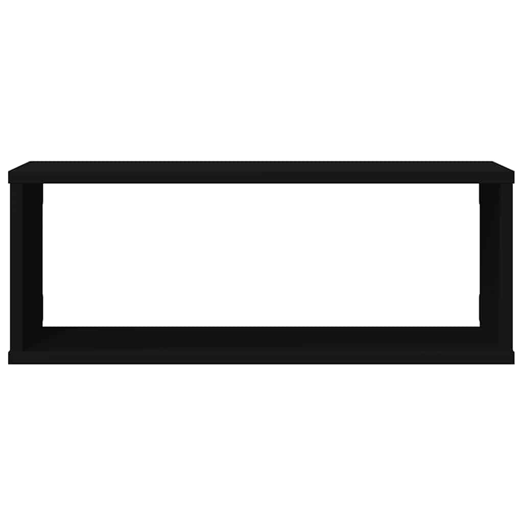 Mensole Parete A Cubo 4Pz Nere Legno Multistrato Nero