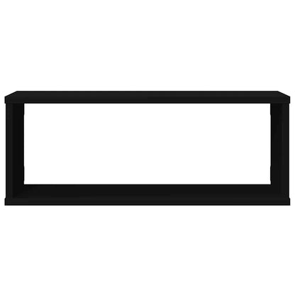 Mensole Parete A Cubo 4Pz Nere Legno Multistrato Nero