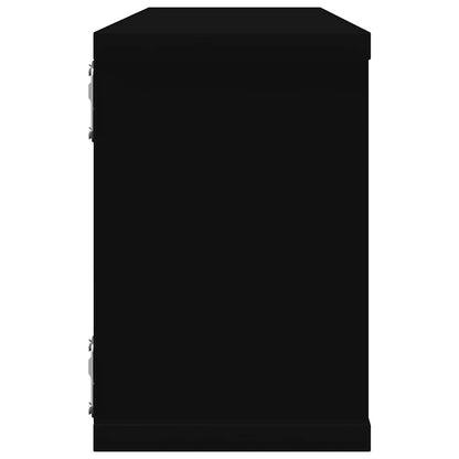 Mensole Parete A Cubo 4Pz Nere Legno Multistrato Nero