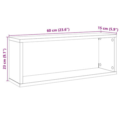 Mensole Parete A Cubo 4Pz Nere Legno Multistrato Nero