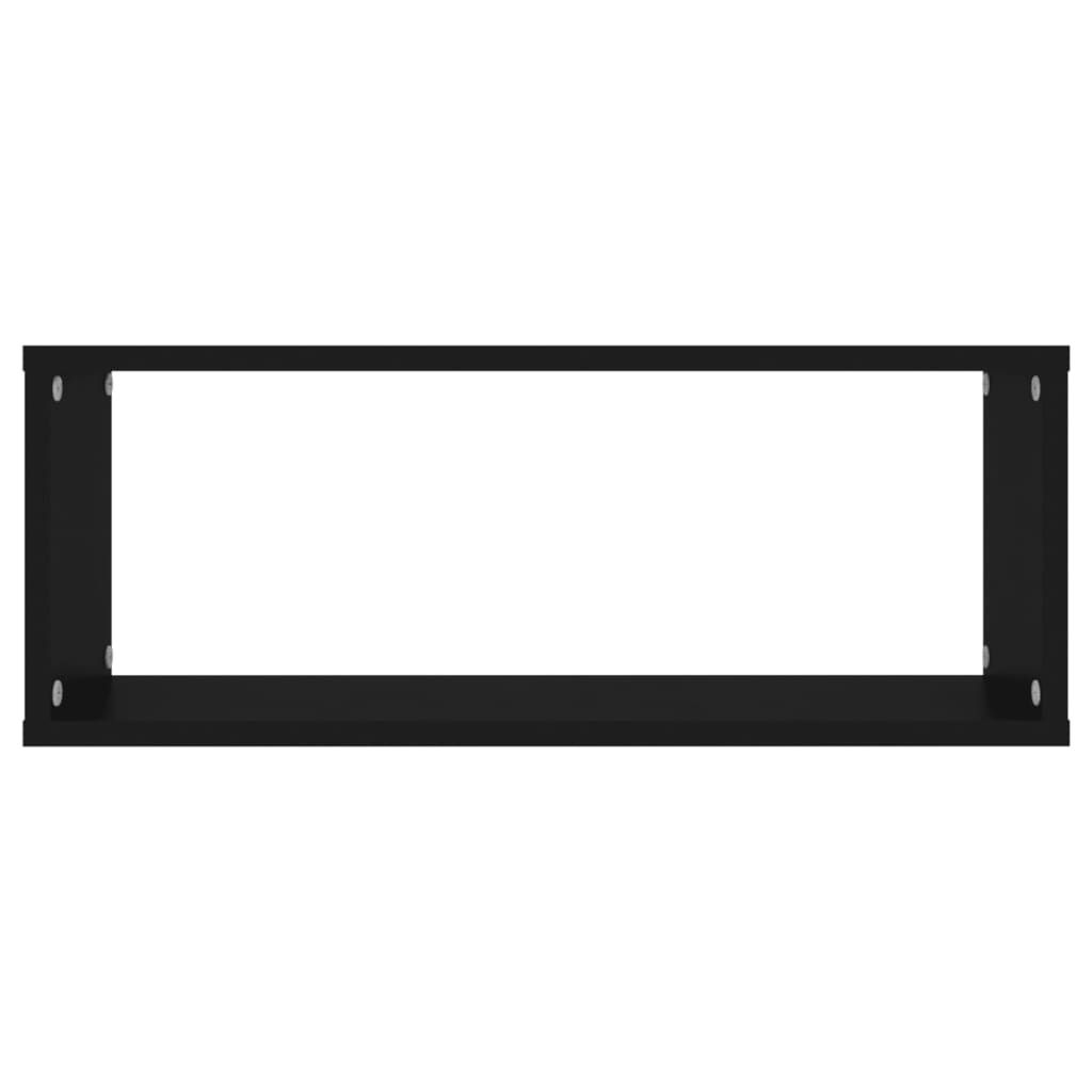 Mensole Parete A Cubo 6Pz Nere 60X15X23 Cm Legno Multistrato Nero
