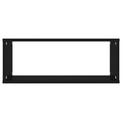 Mensole Parete A Cubo 6Pz Nere 60X15X23 Cm Legno Multistrato Nero