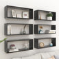 Mensole Parete A Cubo 6Pz Nere 60X15X23 Cm Legno Multistrato Nero
