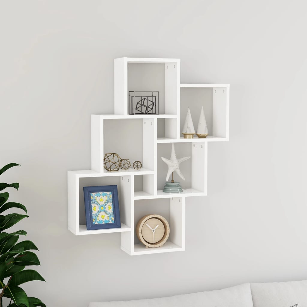 Mensola A Muro A Cubo Artigianale 78X15X93 Cm Legno Multistrato