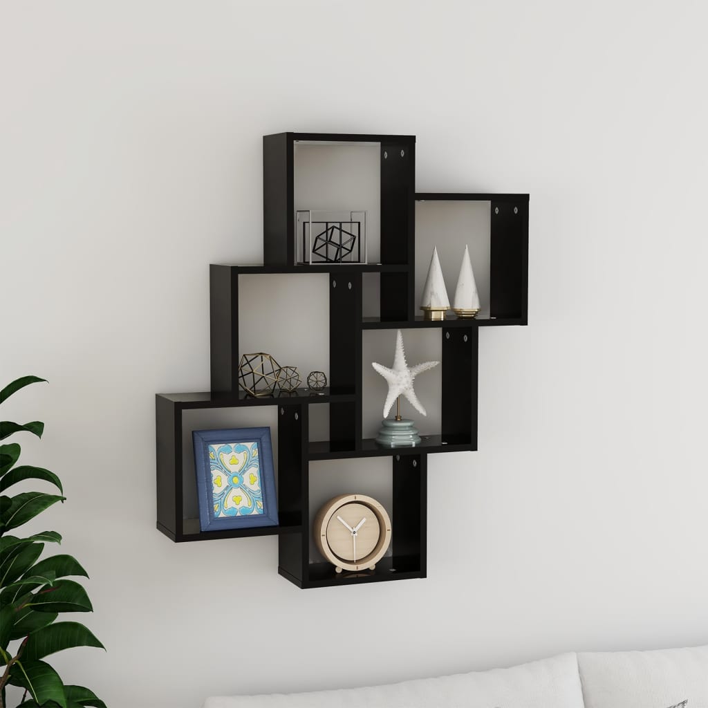 Mensola A Muro A Cubo Artigianale 78X15X93 Cm Legno Multistrato