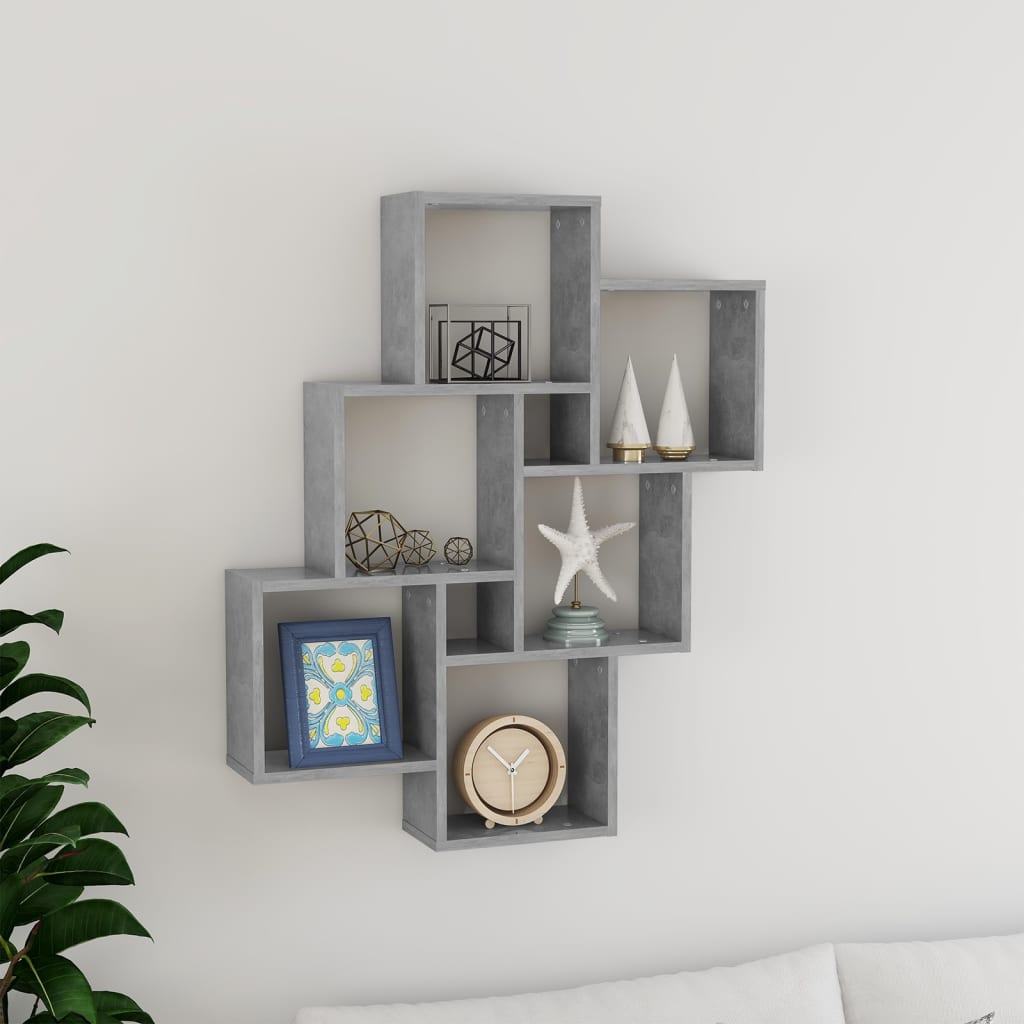 Mensola A Muro A Cubo Artigianale 78X15X93 Cm Legno Multistrato