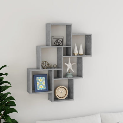 Mensola A Muro A Cubo Artigianale 78X15X93 Cm Legno Multistrato