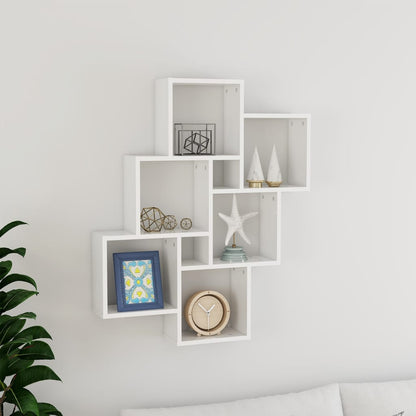 Mensola A Muro A Cubo Artigianale 78X15X93 Cm Legno Multistrato