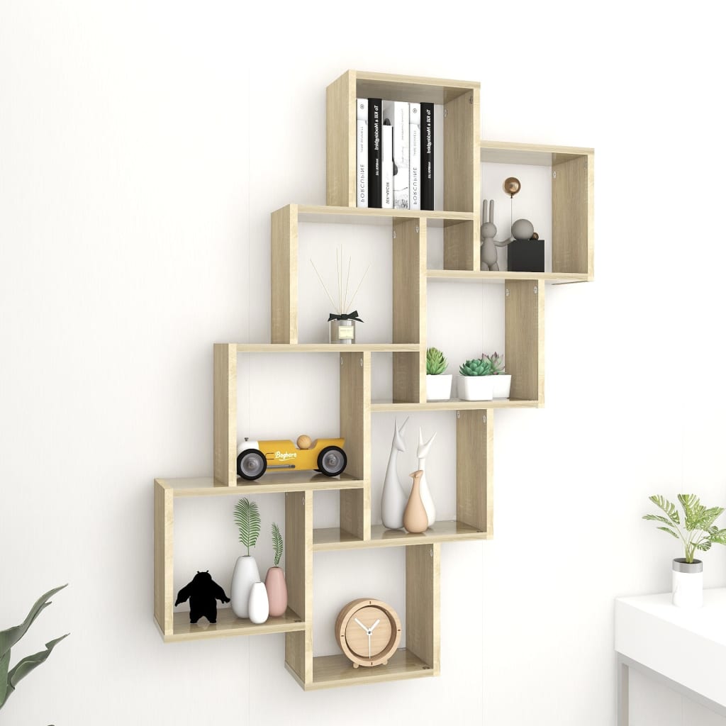 Mensola A Muro A Cubo Antico 90X15X119,5 Cm Legno Multistrato