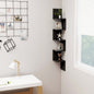 Scaffale Angolare Muro 32X32X127,5 Cm Legno Multistrato Nero
