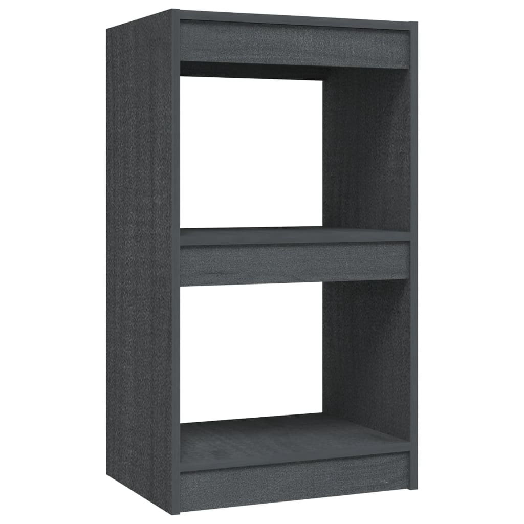 Libreria Grigia 40X30X71,5 Cm In Legno Massello Di Pino Grigio
