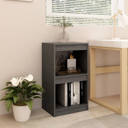 Libreria Grigia 40X30X71,5 Cm In Legno Massello Di Pino Grigio