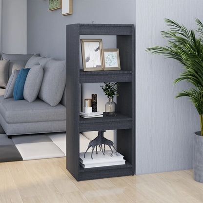 Libreria Grigia 40X30X71,5 Cm In Legno Massello Di Pino Grigio