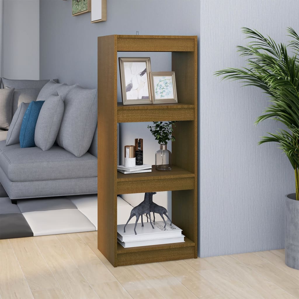 Libreria/Divisorio Ambra 40X30X167,5 Cm In Massello Di Pino Marrone Ambrato