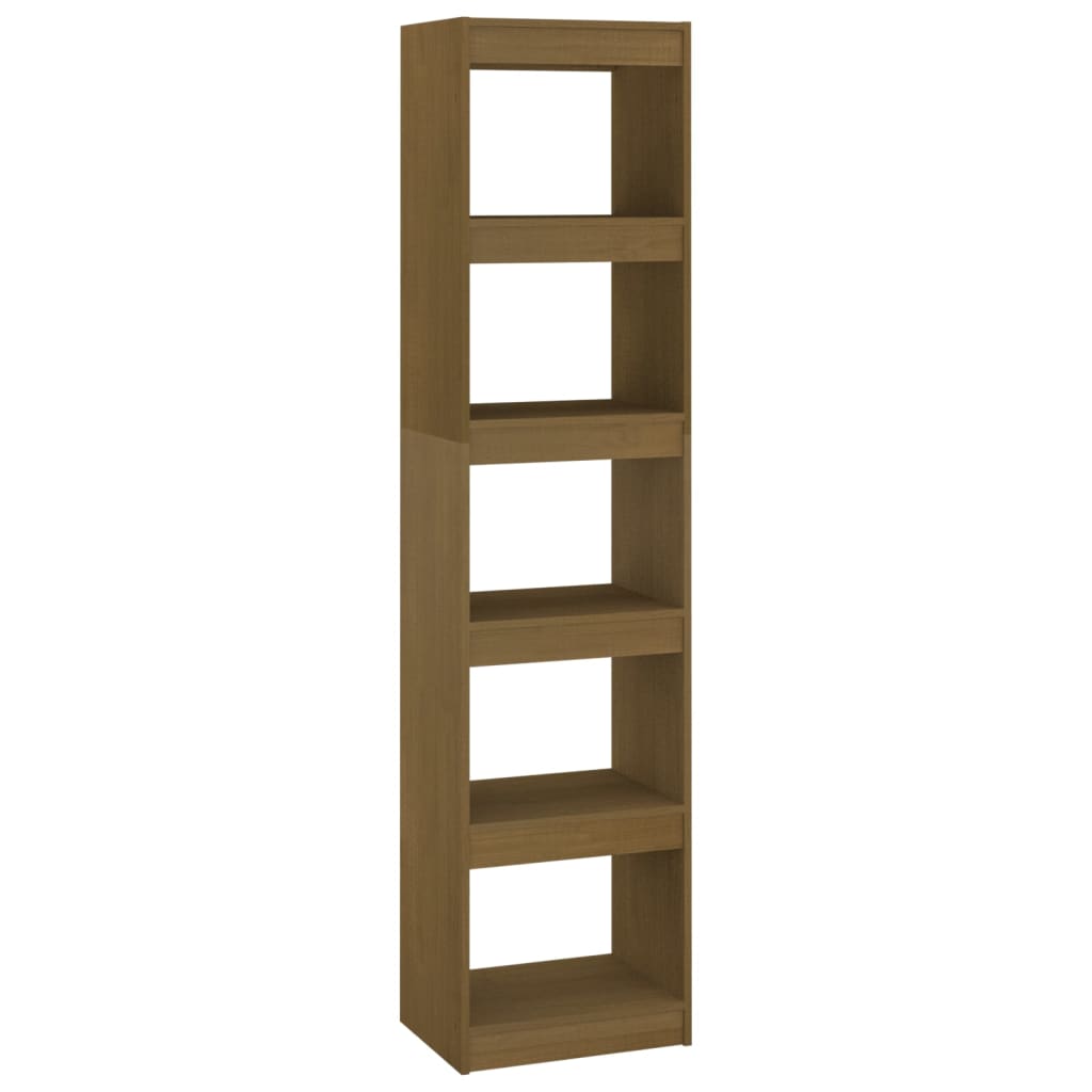 Libreria/Divisorio Ambra 40X30X167,5 Cm In Massello Di Pino Marrone Ambrato