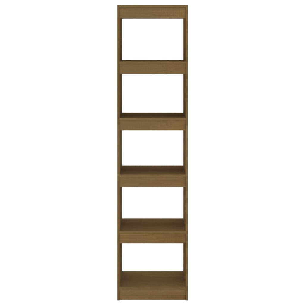 Libreria/Divisorio Ambra 40X30X167,5 Cm In Massello Di Pino Marrone Ambrato