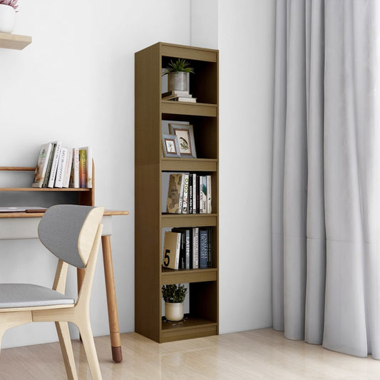 Libreria/Divisorio Ambra 40X30X167,5 Cm In Massello Di Pino Marrone Ambrato