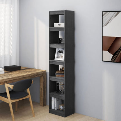 Libreria Grigia 40X30X71,5 Cm In Legno Massello Di Pino Grigio