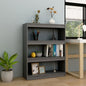 Libreria Grigia 40X30X71,5 Cm In Legno Massello Di Pino Grigio