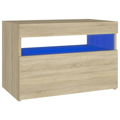 Comodino Con Luci Led Sonoma 60X35X40 Cm In Legno Multistrato