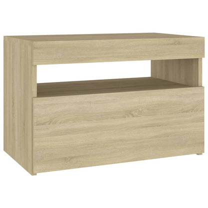 Comodino Con Luci Led Sonoma 60X35X40 Cm In Legno Multistrato