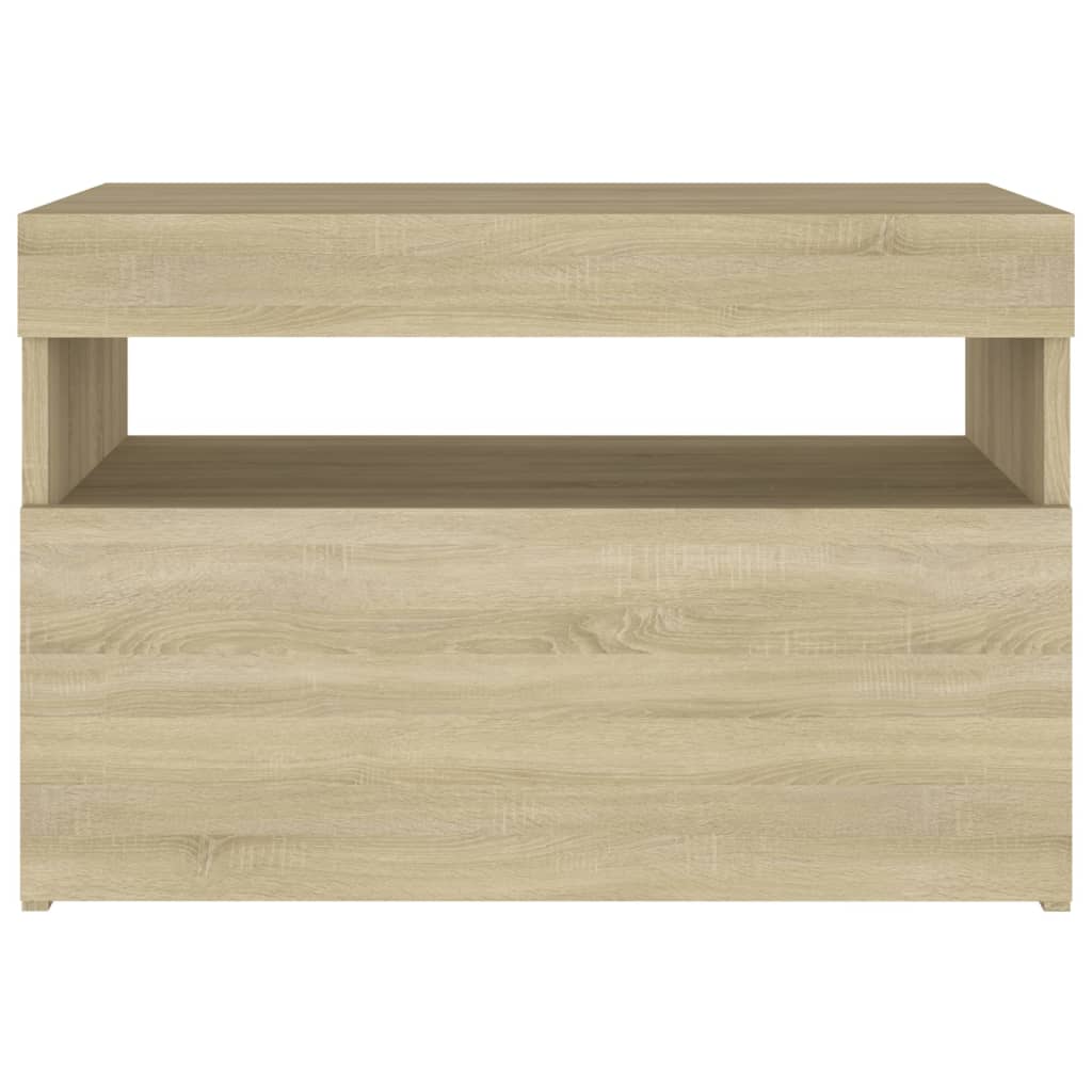 Comodino Con Luci Led Sonoma 60X35X40 Cm In Legno Multistrato