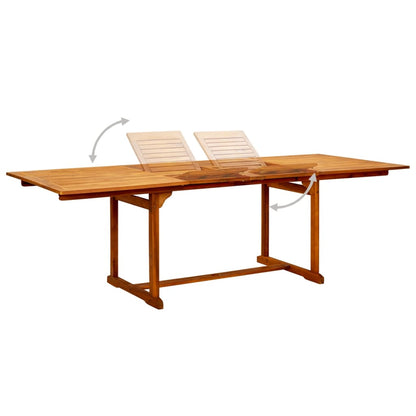Tavolo Da Pranzo Per Esterni (160-240)X100X75Cm Massello Acacia