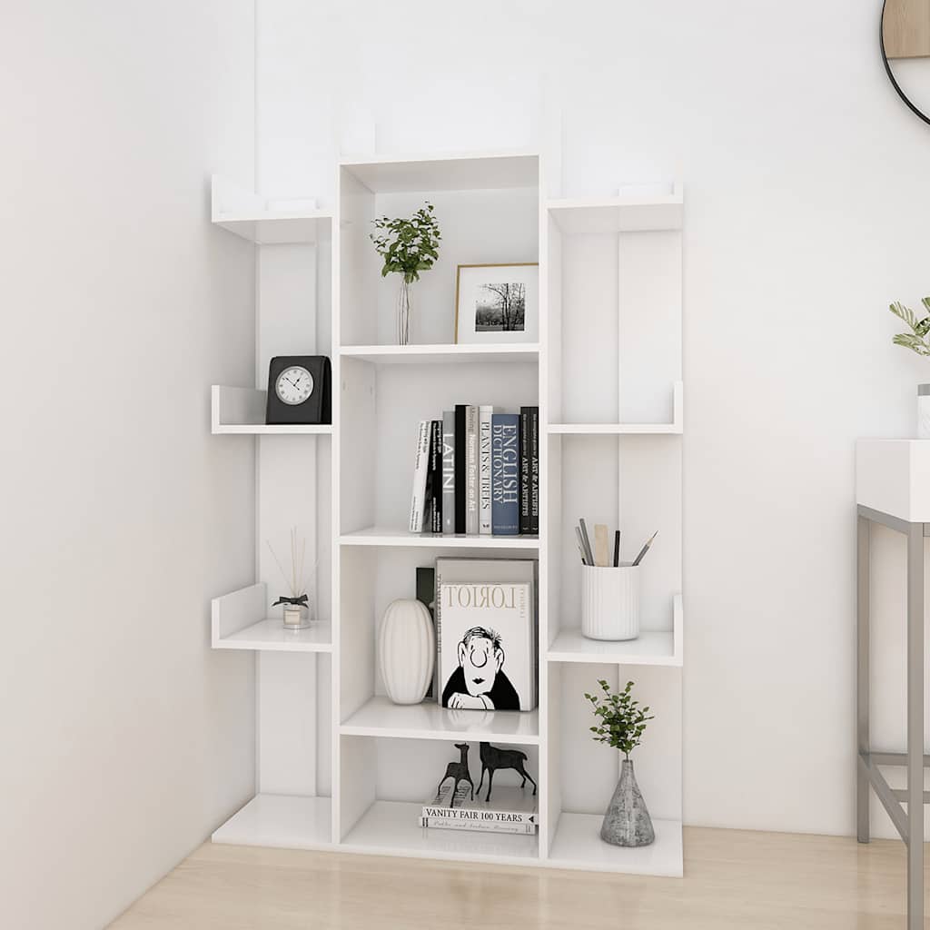 Libreria Bianca 86X25,5X140 Cm In Legno Multistrato Bianco