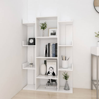 Libreria Bianca 86X25,5X140 Cm In Legno Multistrato Bianco