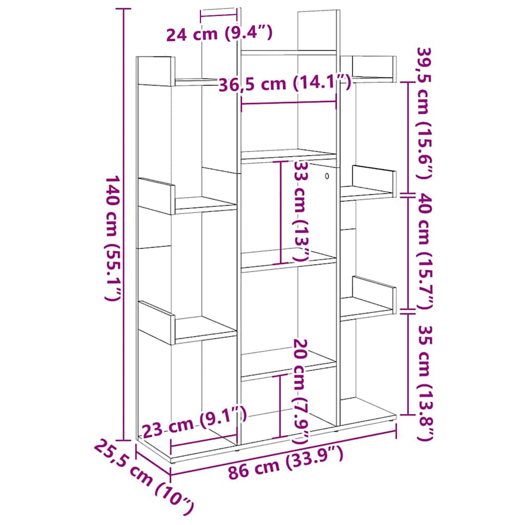 Libreria Bianca 86X25,5X140 Cm In Legno Multistrato Bianco