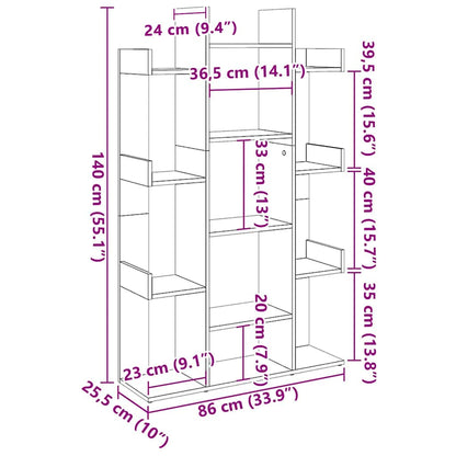 Libreria Bianca 86X25,5X140 Cm In Legno Multistrato Bianco