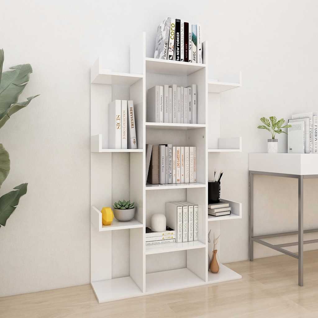 Libreria Bianca 86X25,5X140 Cm In Legno Multistrato Bianco