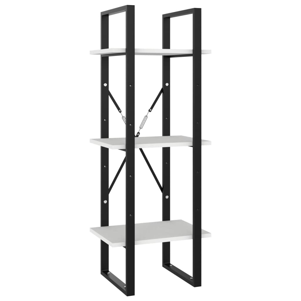 Libreria A 5 Ripiani Bianca 40X30X175 Cm In Legno Multistrato