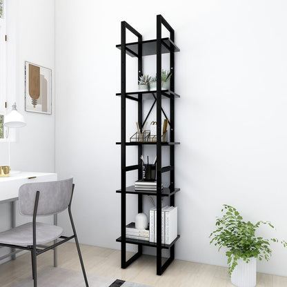 Libreria A 5 Ripiani Bianca 40X30X175 Cm In Legno Multistrato